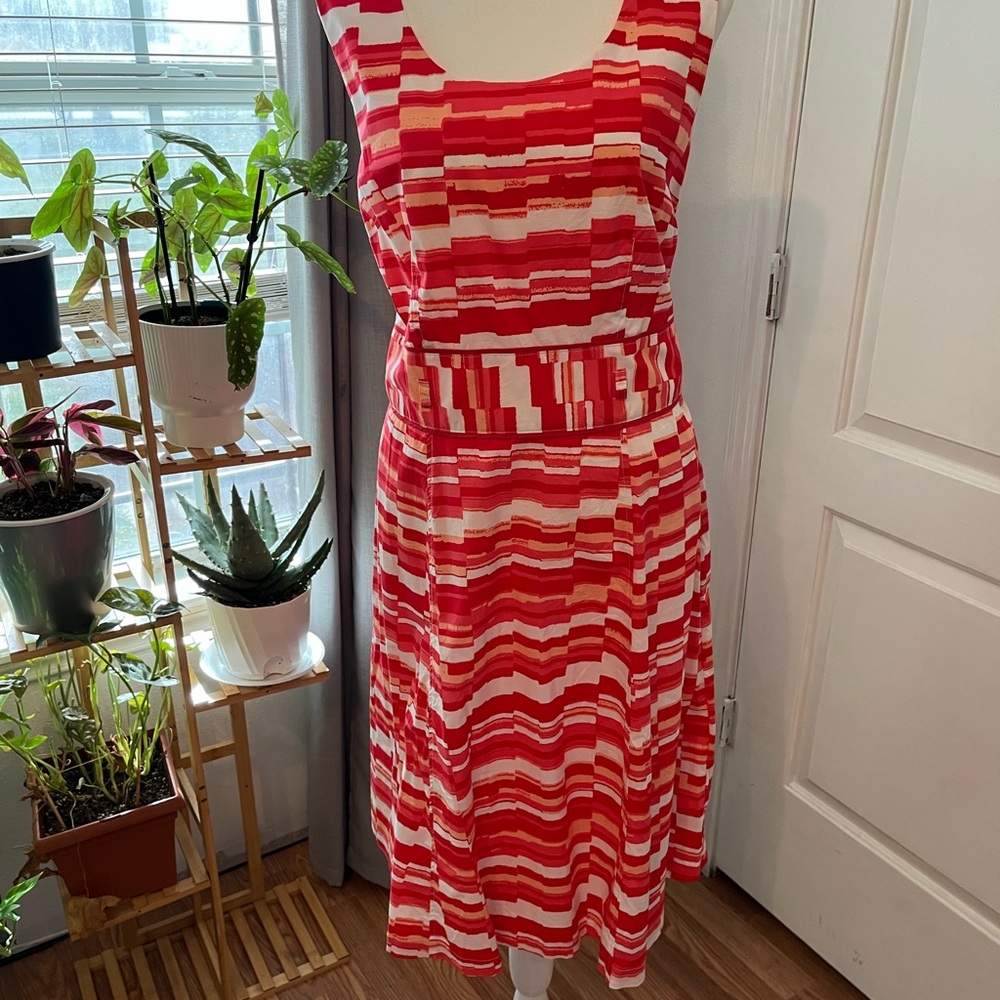 Vibrant Striped Sleeveless Dress